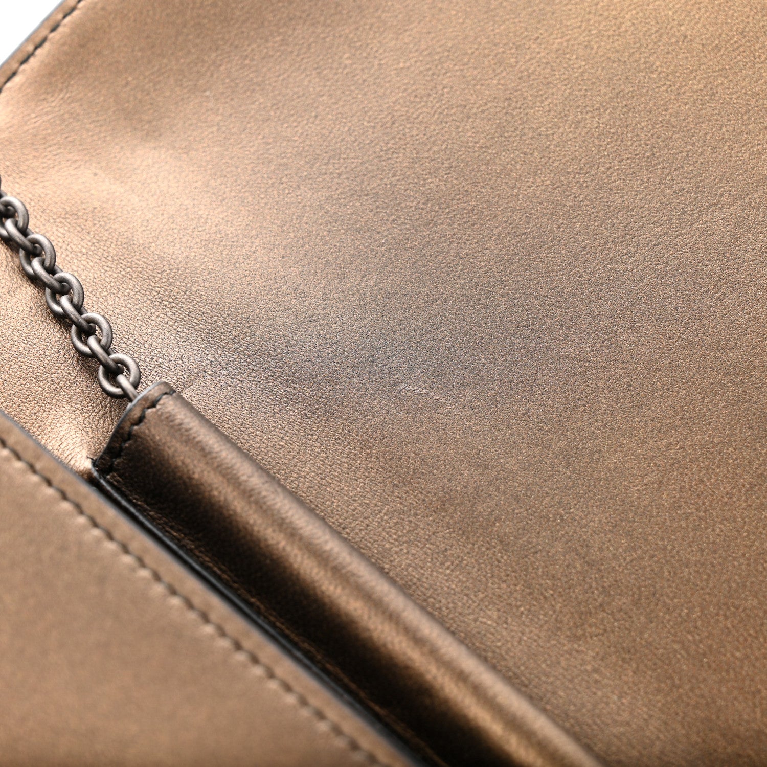 Bottega Veneta Metallic Nappa Intrecciato Continental Wallet on Chain Dark Copper 14 of 14