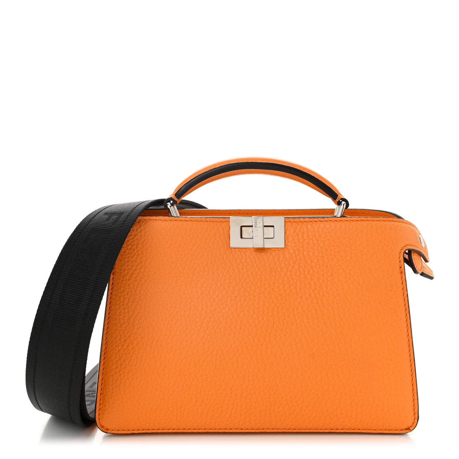 Fendi Cuoio Romano Vitello Cover Bi-Color Peekaboo I See U X Cross Satchel Orange 1 of 10