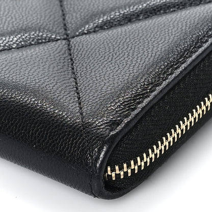 Chanel Shiny Goatskin Quilted Chanel 19 Long Zipped Around Wallet Black 10 of 10