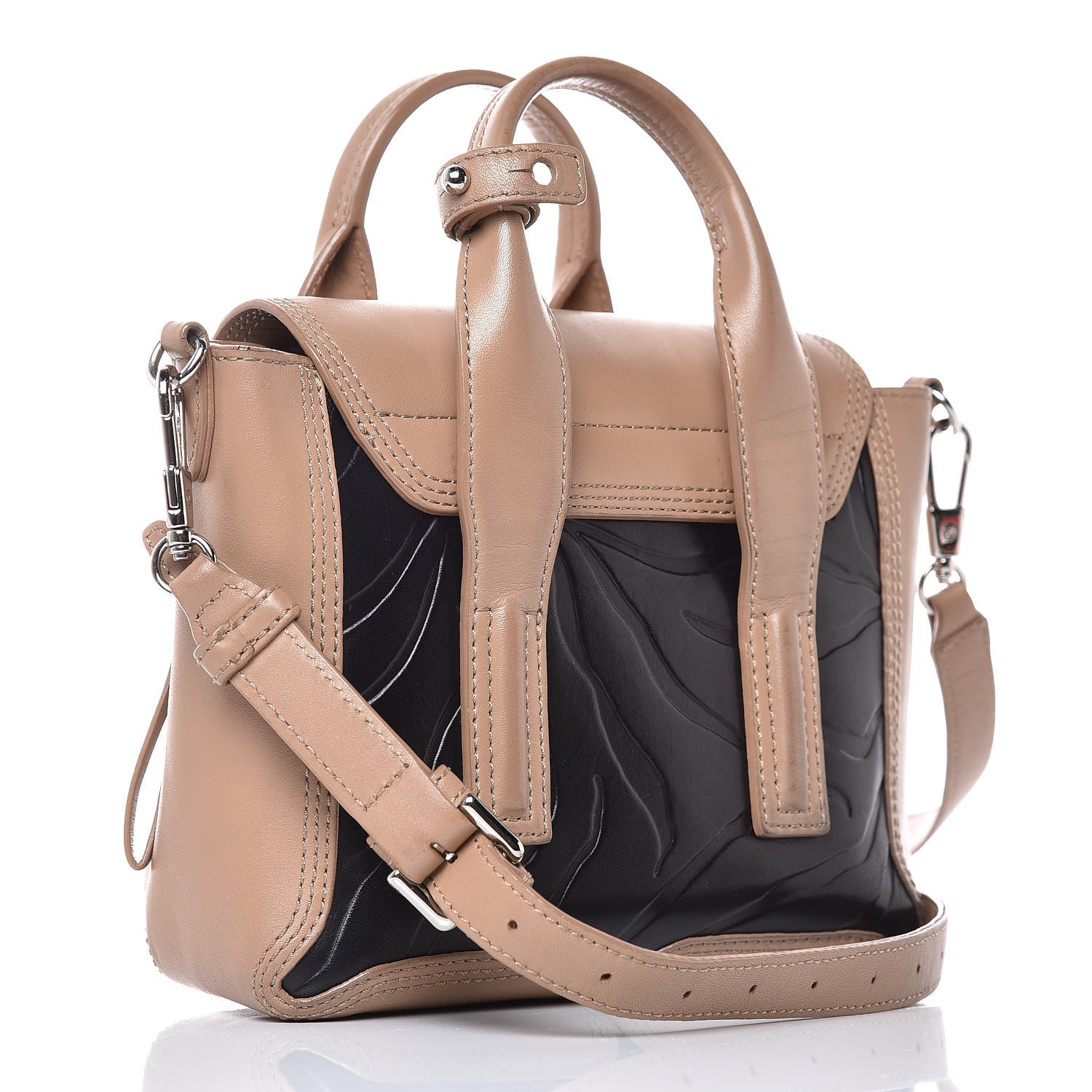 3.1 Phillip Lim 3.1 Textured Calfskin Mini Pashli Satchel Brown 3 of 12