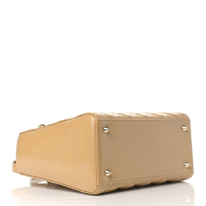Christian Dior Patent Cannage Medium Lady Dior Beige 3 of 10