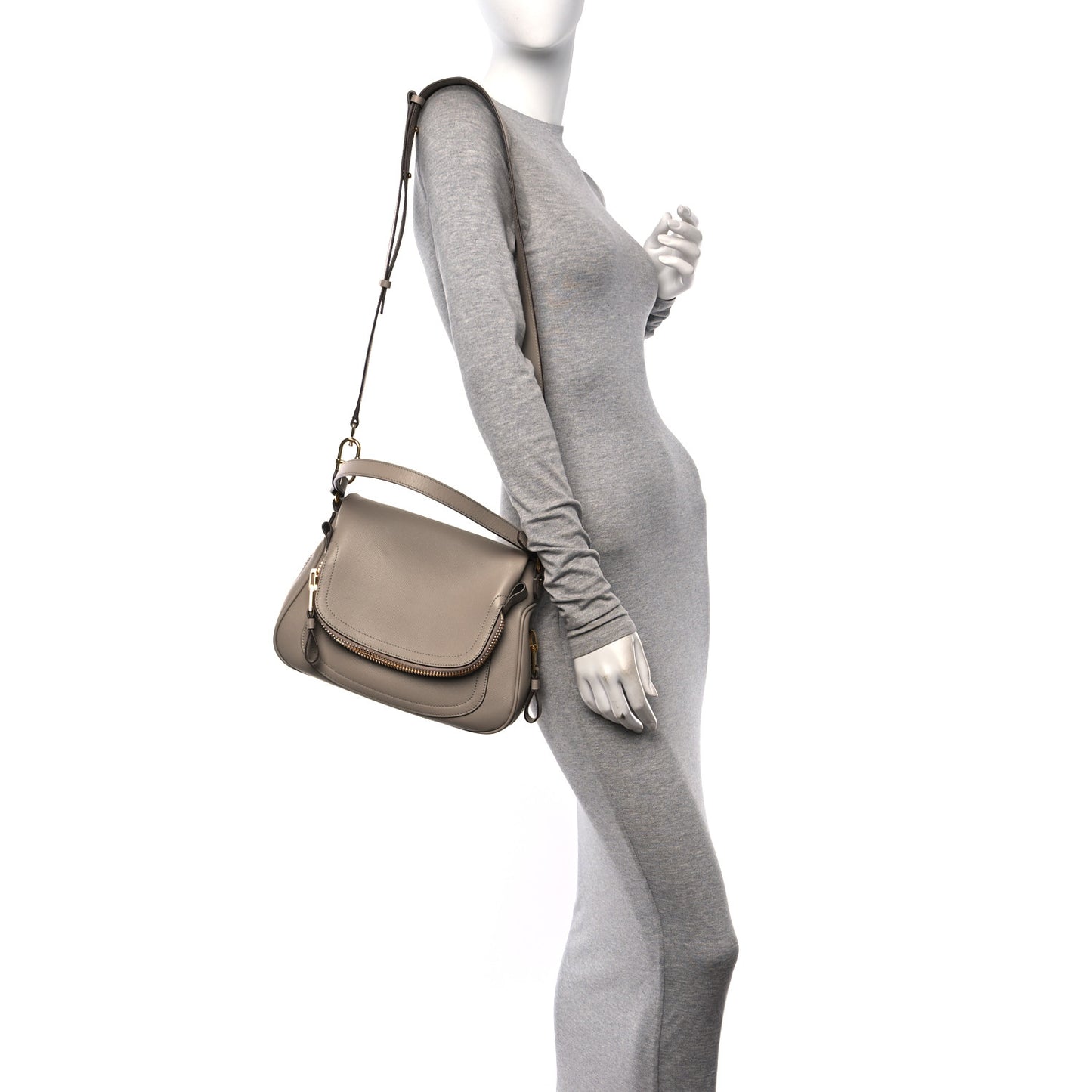 Calfskin Medium Jennifer Crossbody Silk Taupe