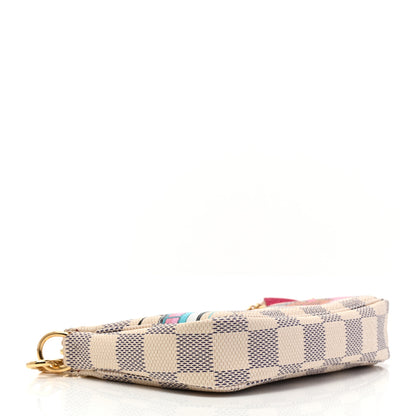 Louis Vuitton Damier Azur 2021 Christmas Animation Hollywood Mini Pochette Accessories Fuchsia 4 of 8
