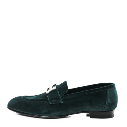 Hermes Velvet Womens Paris Loafers 36 Vert Fonce 1 of 10
