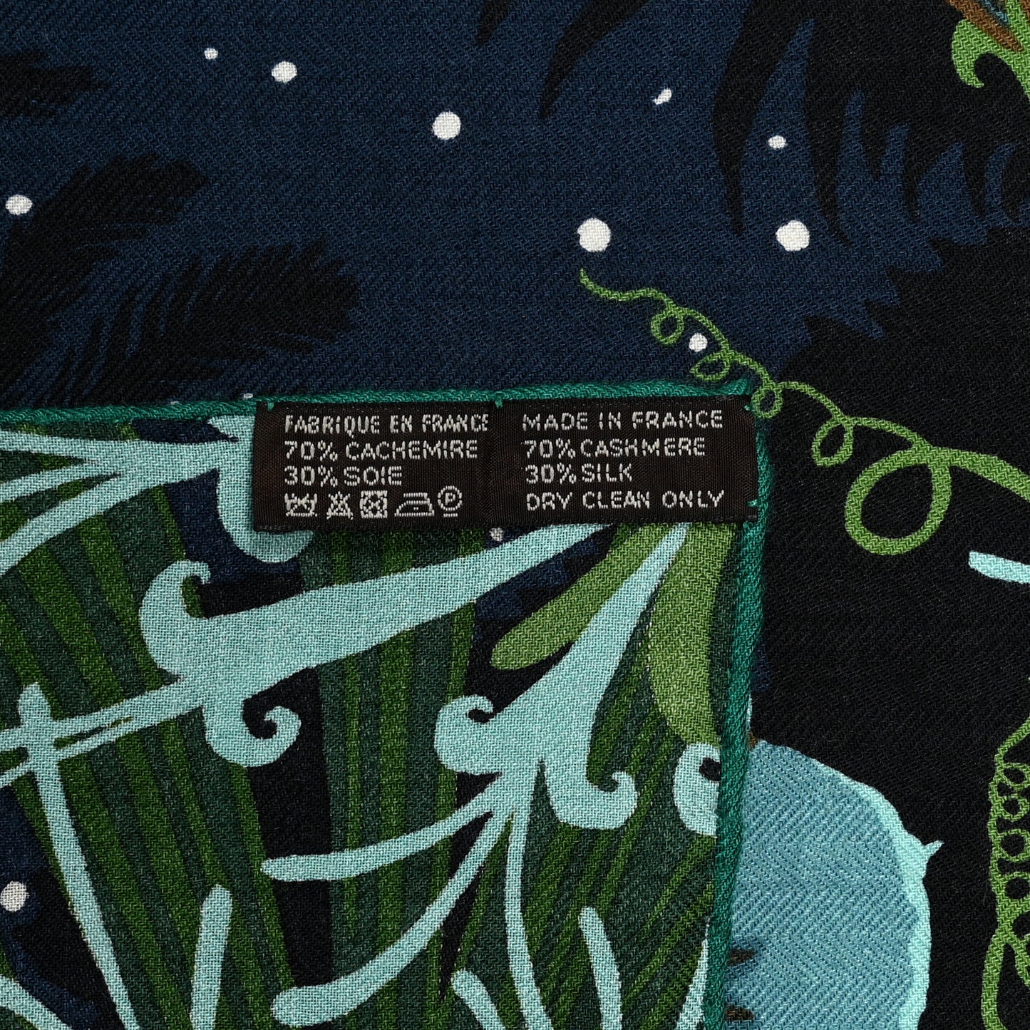 Cashmere Silk Tyger Tyger Shawl 140 Ardoise Turquoise Brique