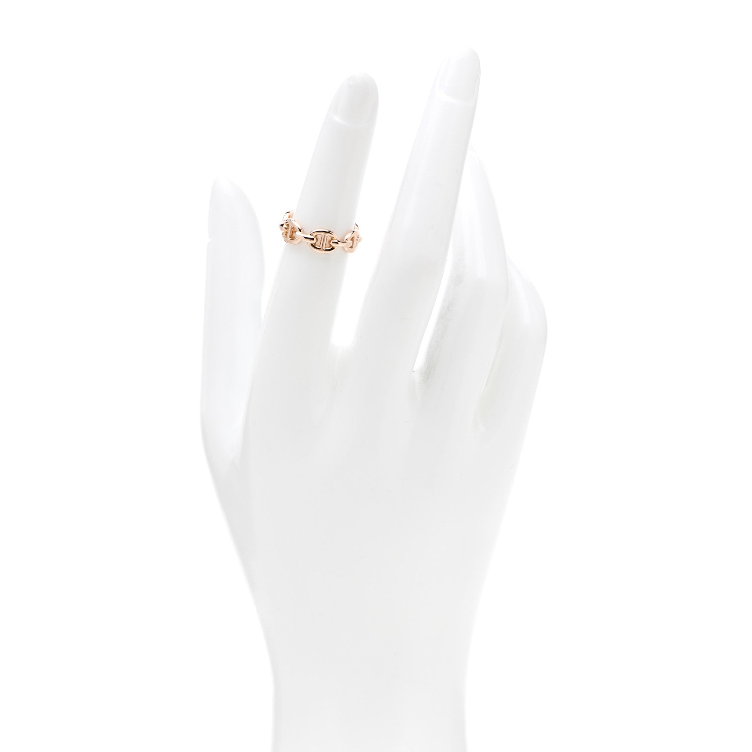 Hermes 18K Rose Gold PM Chaine D'Ancre Enchainee Ring 49 4.75 2 of 6