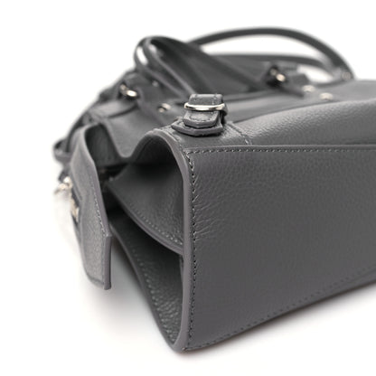 Balenciaga Grained Calfskin Neo Classic Silver Hardware Mini City Dark Grey 9 of 11