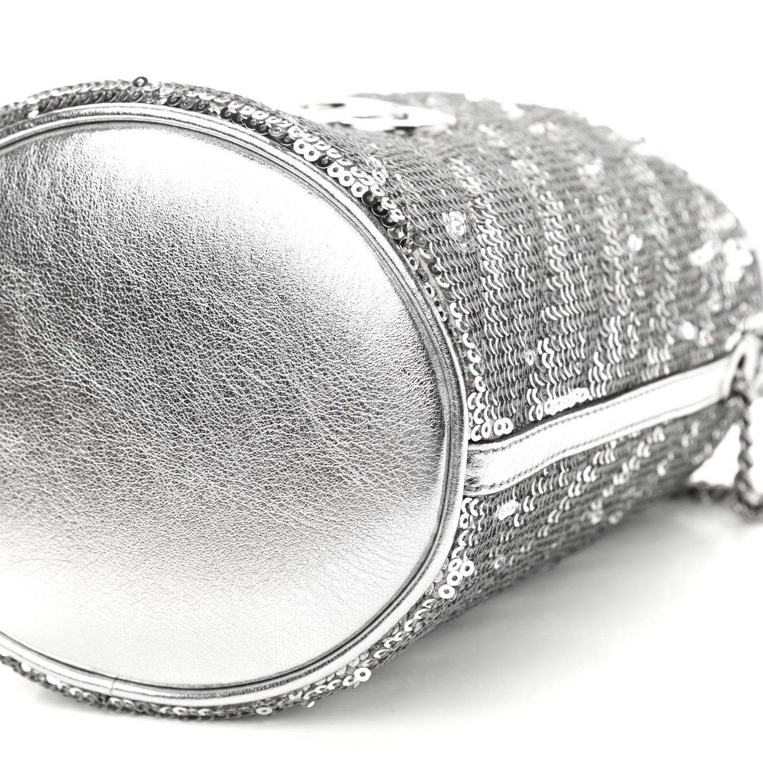 Gucci Sequin Mini GG Marmont 2.0 Bucket Bag Silver 9 of 9