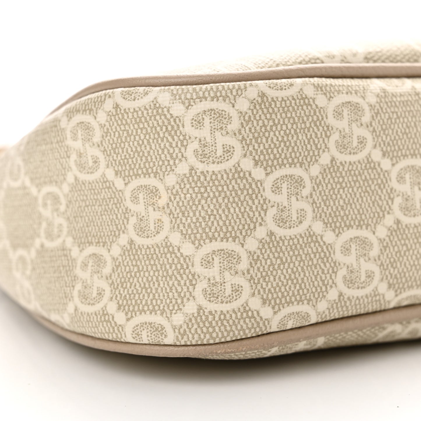 GG Supreme Monogram Textured Dollar Calfskin Small Ophidia Hobo Beige Mystic White Oatmeal