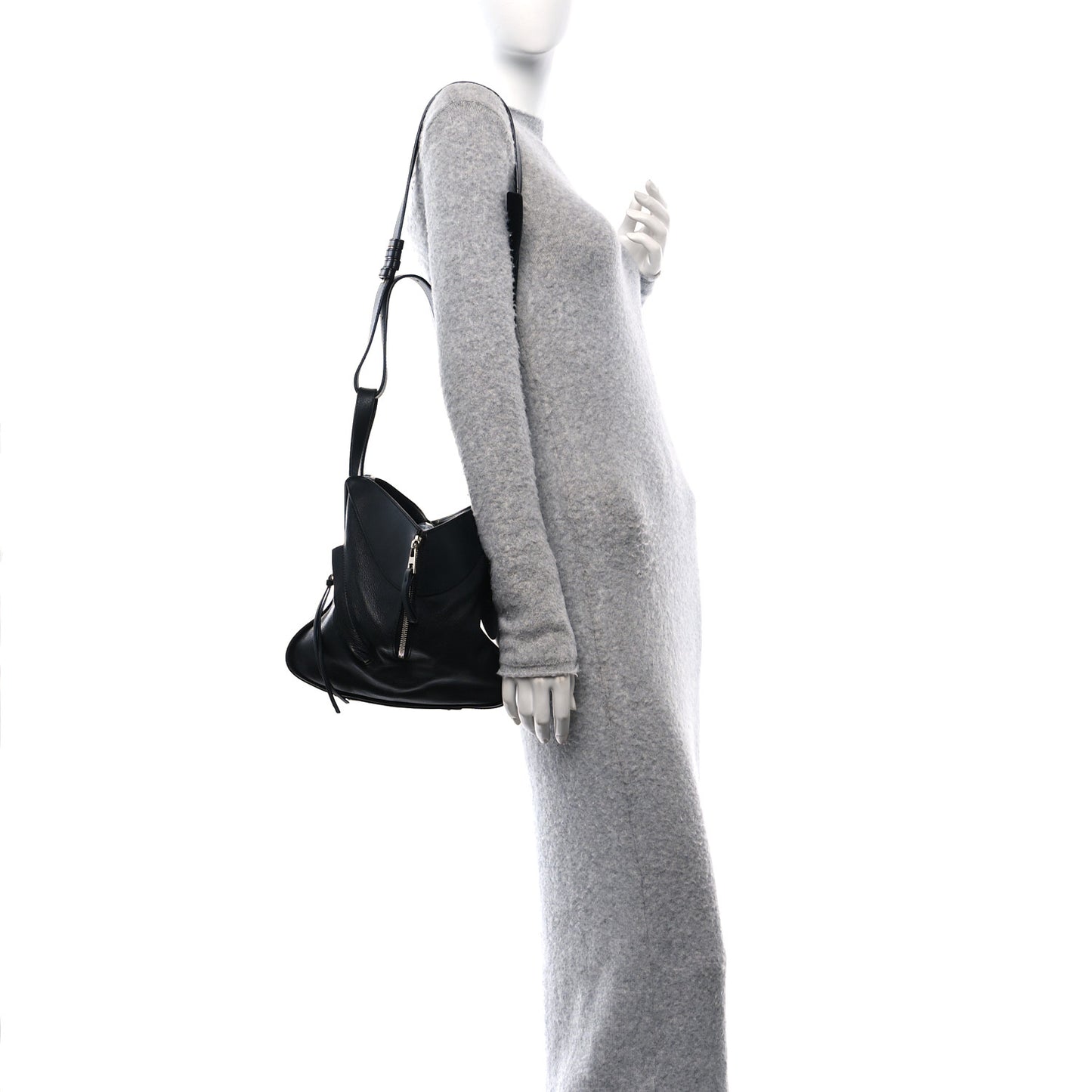 Calfskin Small Hammock Shoulder Bag Black