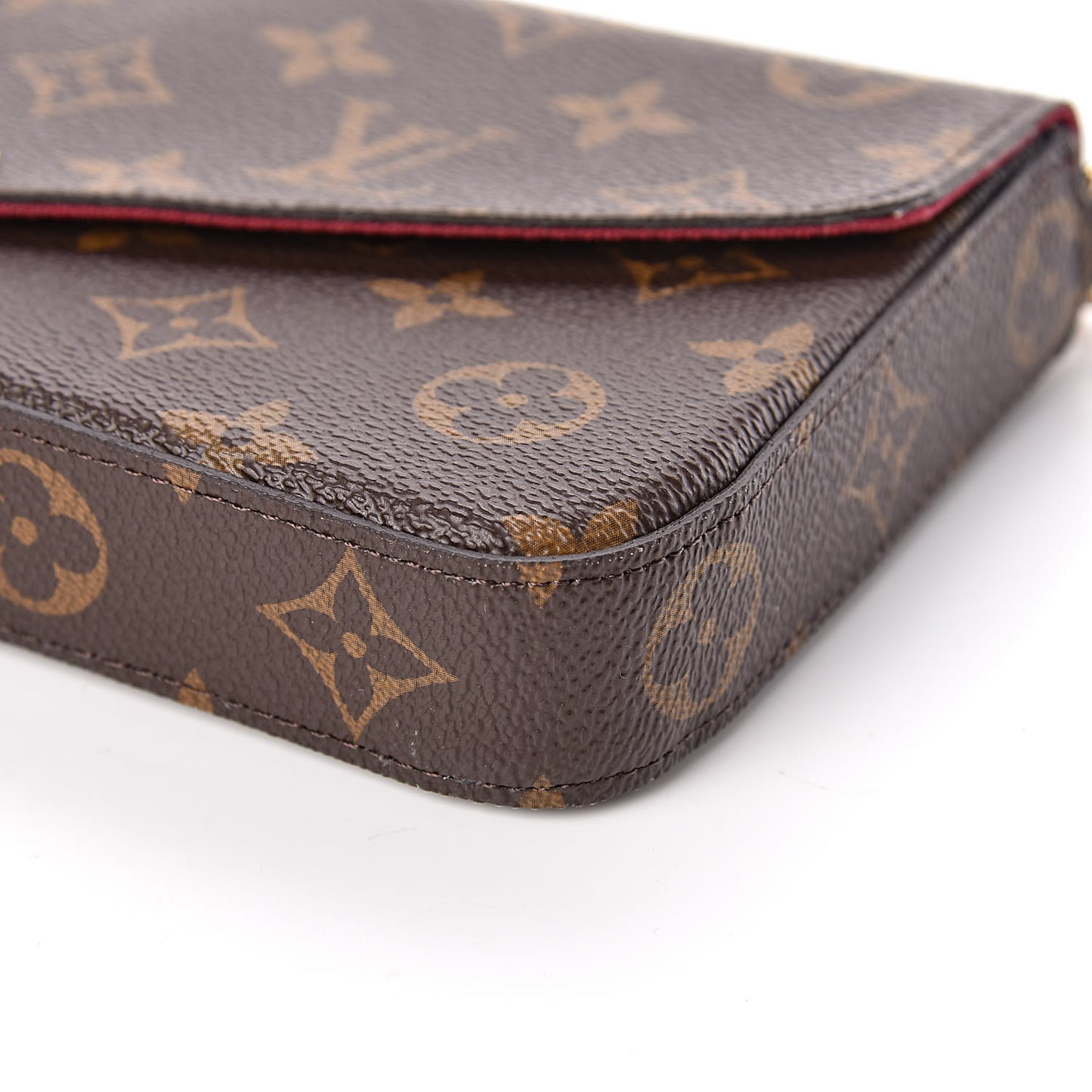 Monogram Pochette Felicie Chain Wallet Fuchsia