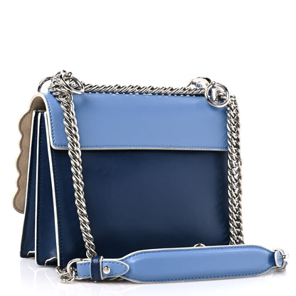 Fendi Vitello Liberty Pearl Scalloped Small Kan I Shoulder Bag Nebula Blu Scuro 3 of 14