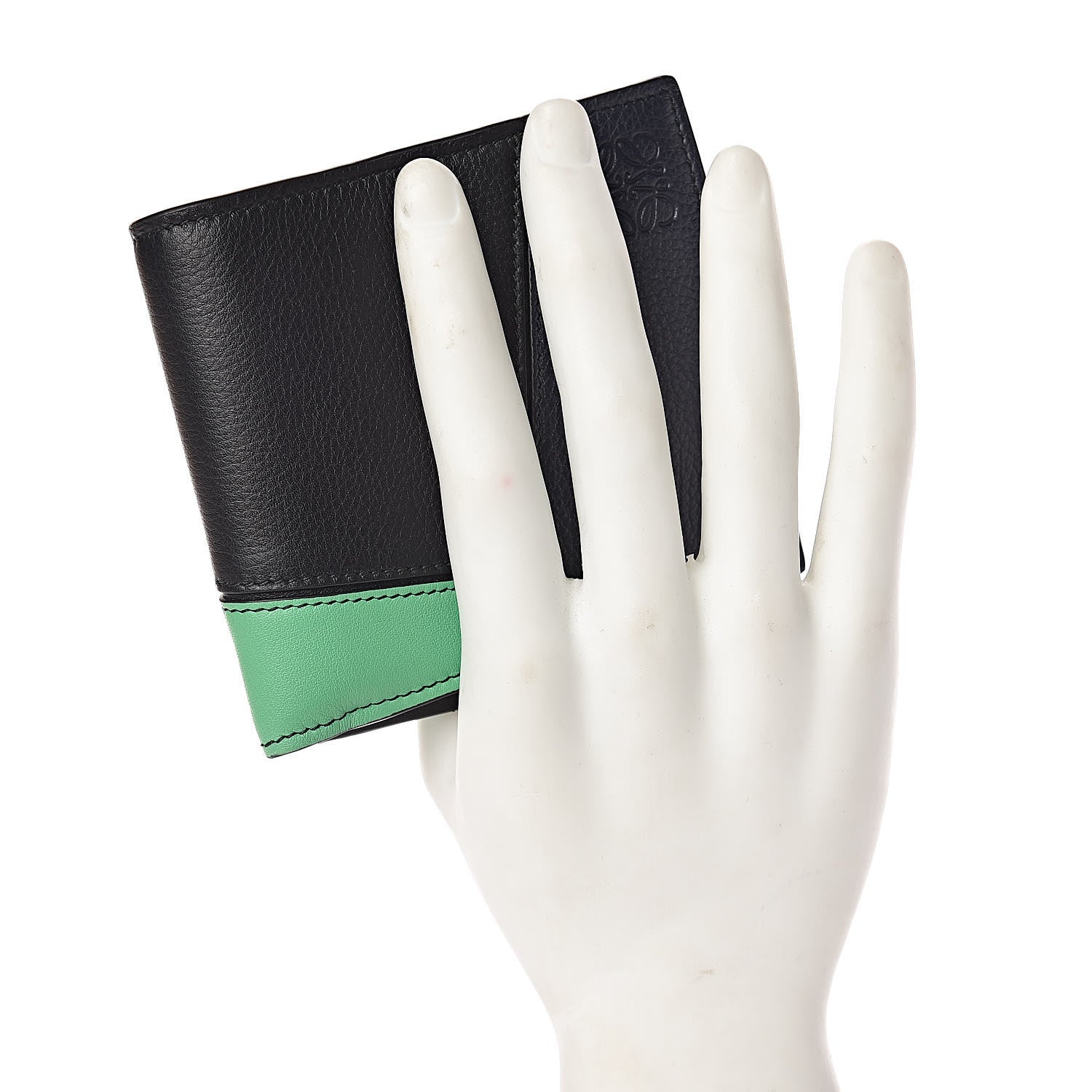 Loewe Calfskin Puzzle Bi-fold Wallet Deep Blue Green 2 of 8