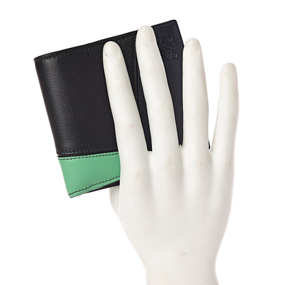 Loewe Calfskin Puzzle Bi-fold Wallet Deep Blue Green 2 of 8