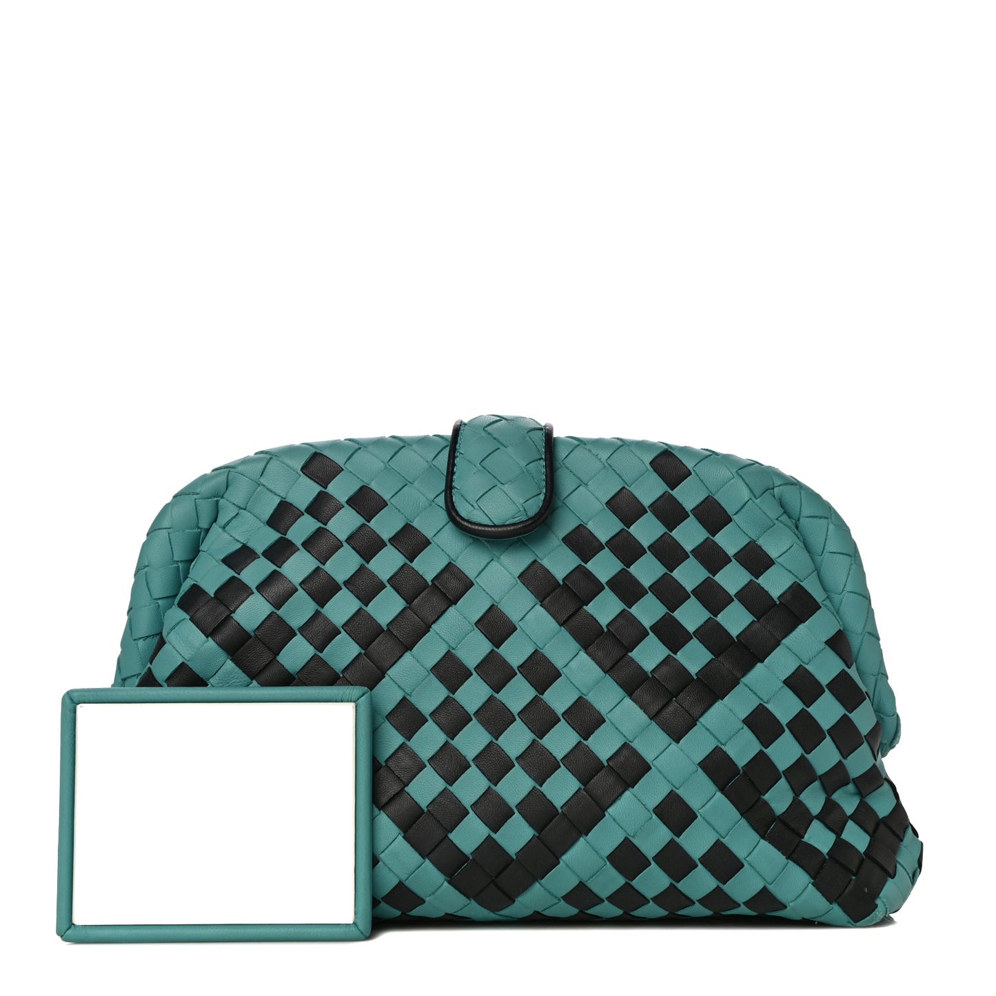 Nappa Intrecciato The Lauren 1980 Clutch Aqua Black