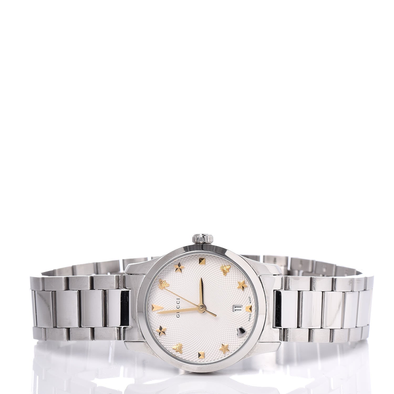 Gucci Stainless Steel 27mm G-Timeless Charm Quartz Watch 3 of 7