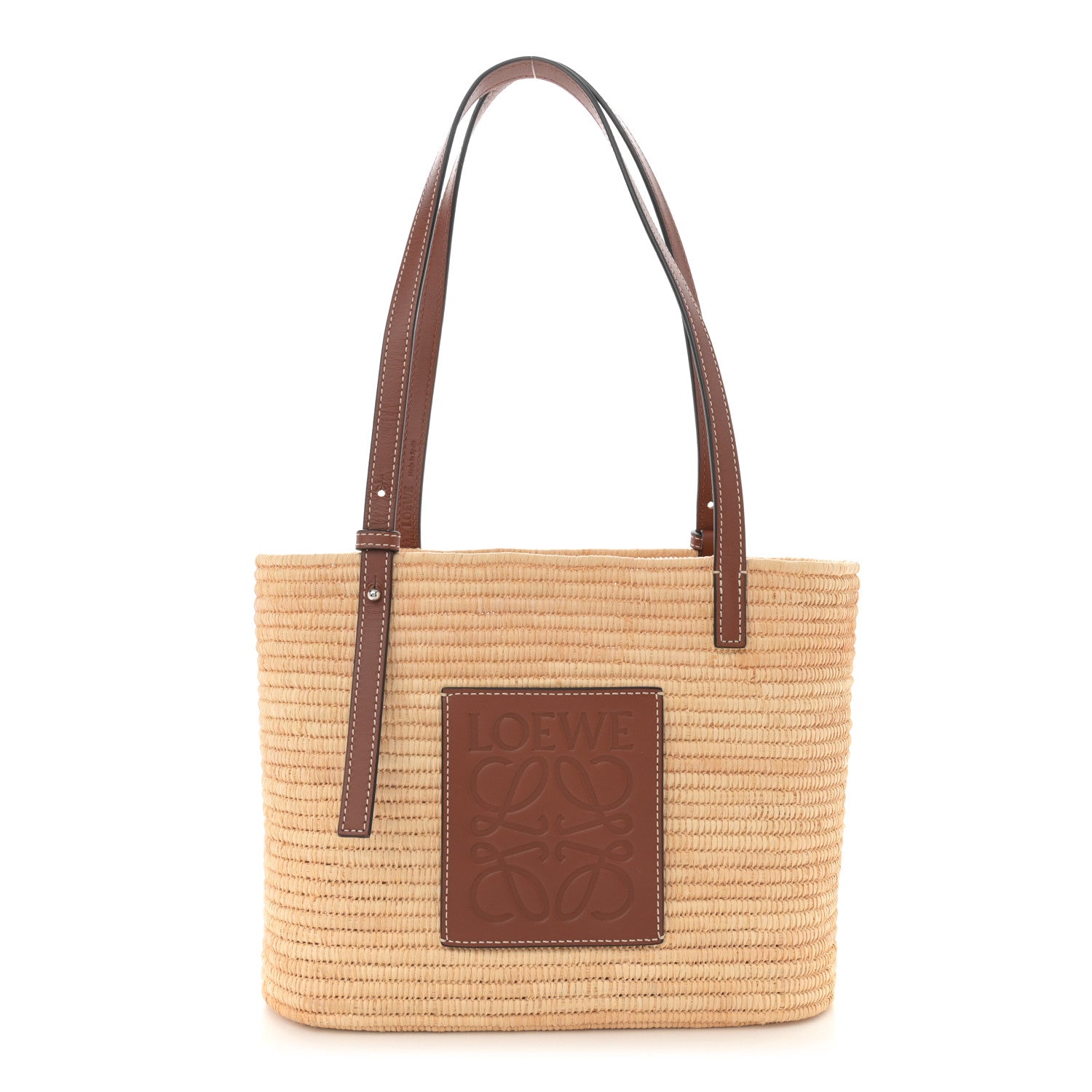 Loewe Raffia Small Square Basket Tote Bag Natural Tan 1 of 11