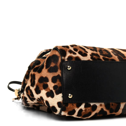 Dolce & Gabbana Calf Hair Leopard Print Large Miss Sicily Satchel Naturale 8 of 9