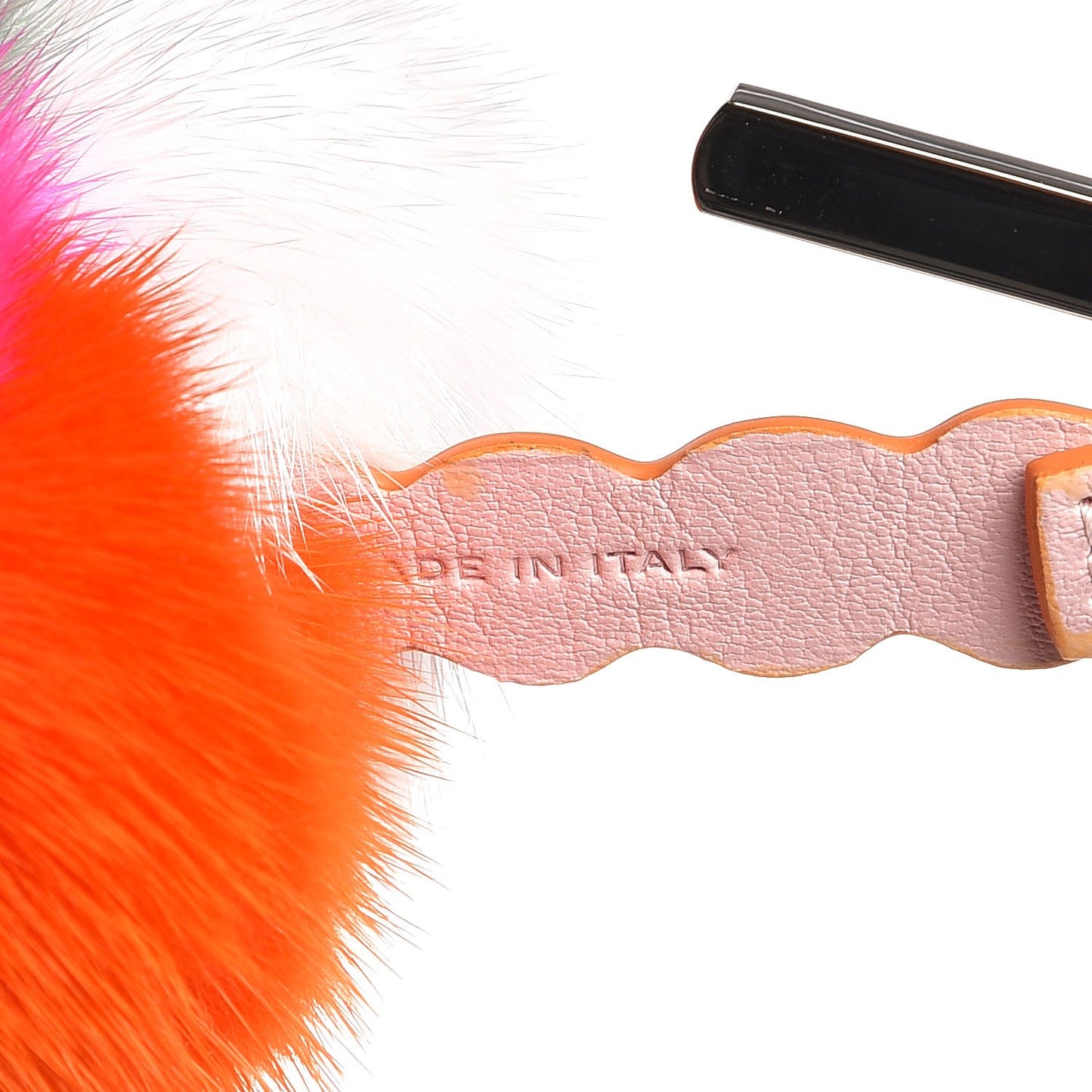 Mink Fur Calfskin Fun Fair Bag Charm Multicolor