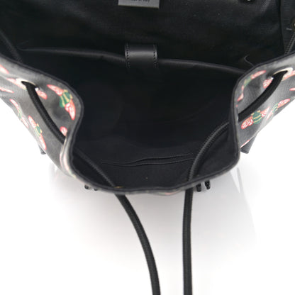 Gucci Soft GG Supreme Monogram Bee Multicolor Appia Calfskin Double Buckle Backpack Black Multicolor 5 of 11