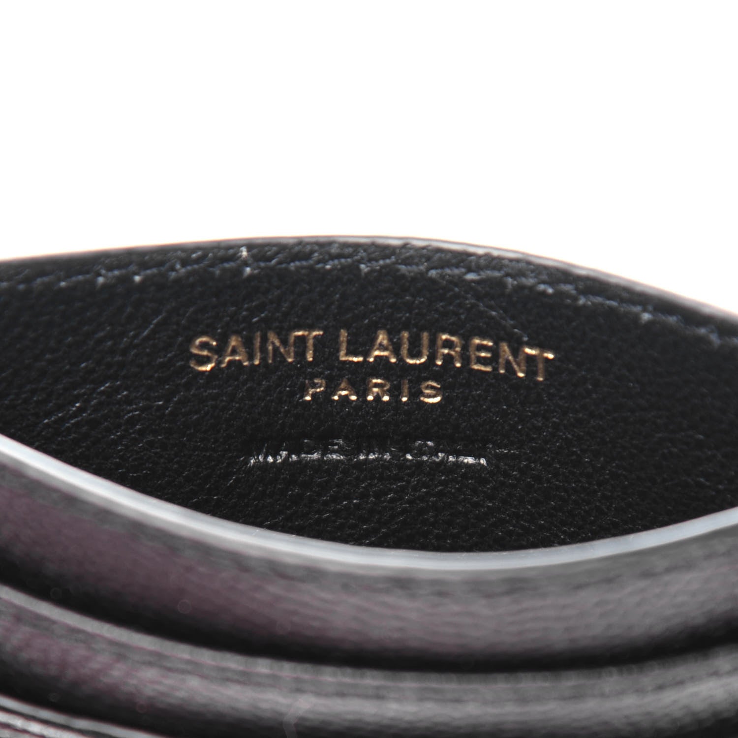 Saint Laurent Grain De Poudre Matelasse Chevron Monogram Credit Card Case Black 6 of 8