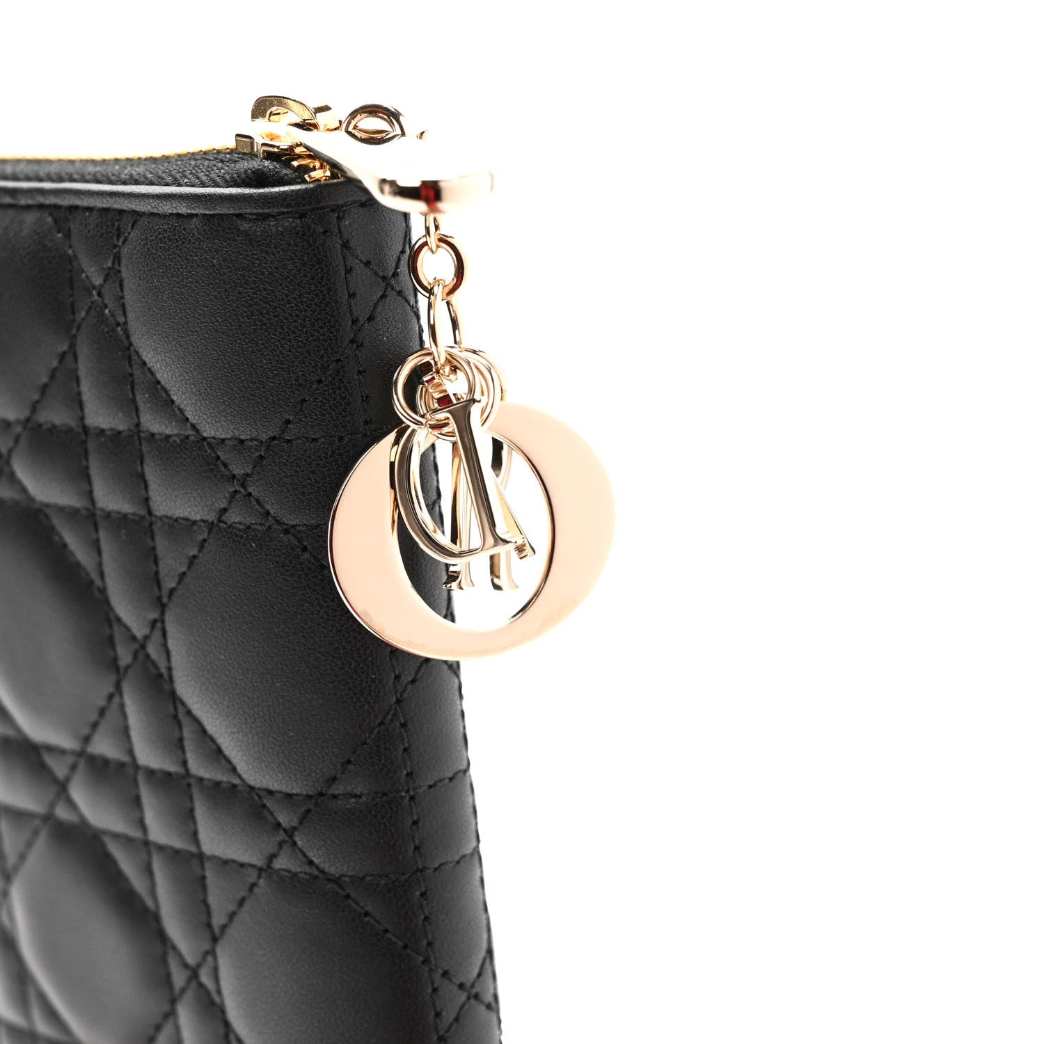 Christian Dior Lambskin Cannage Lady Dior Voyageur Wallet Black 7 of 7