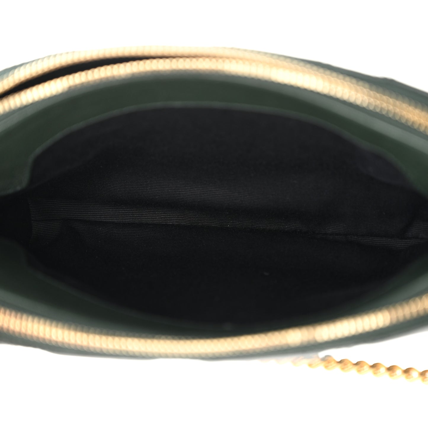 Grained Lambskin Quilted Mini Becky Double Zip Bag Dark Green