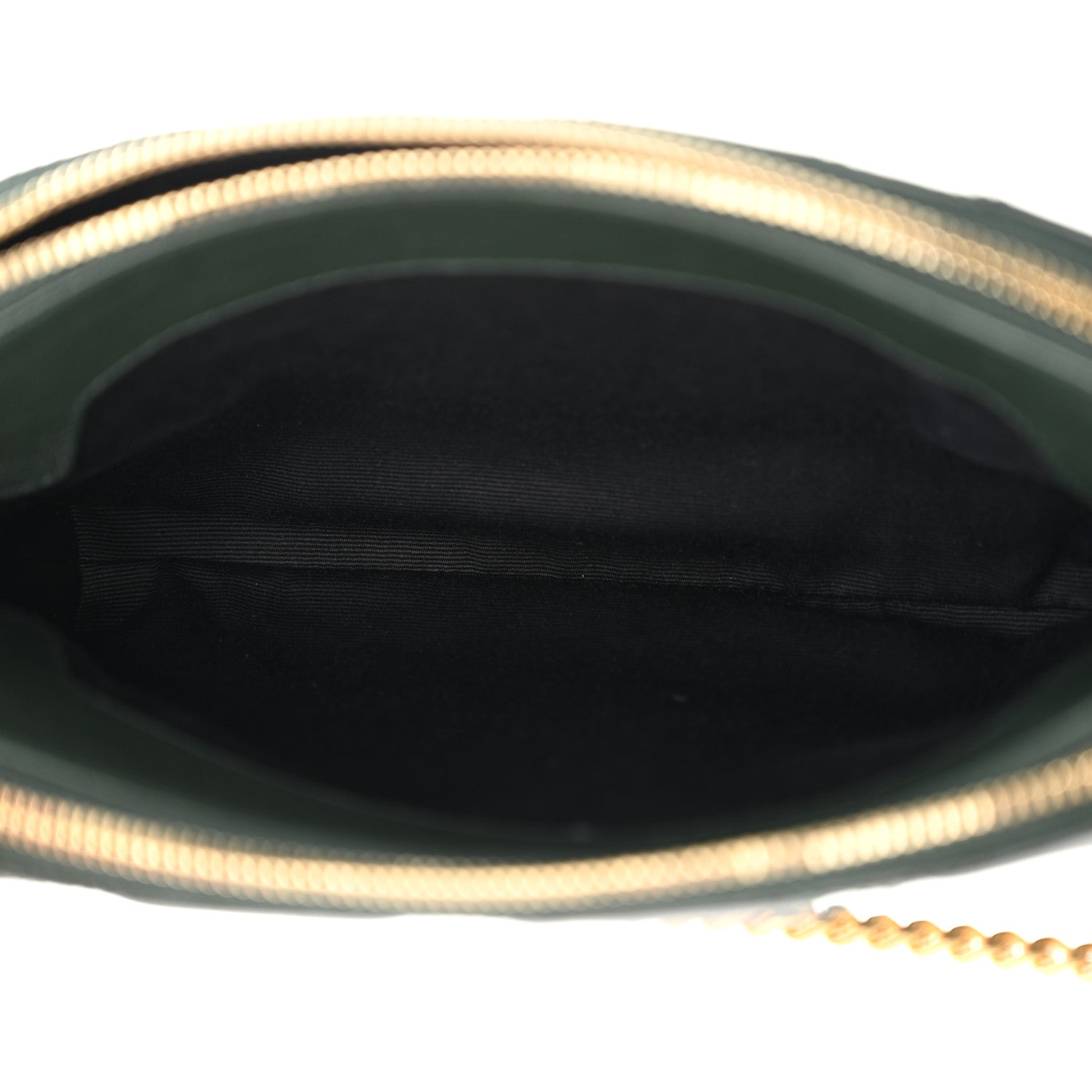 Saint Laurent Grained Lambskin Quilted Mini Becky Double Zip Bag Dark Green 5 of 11