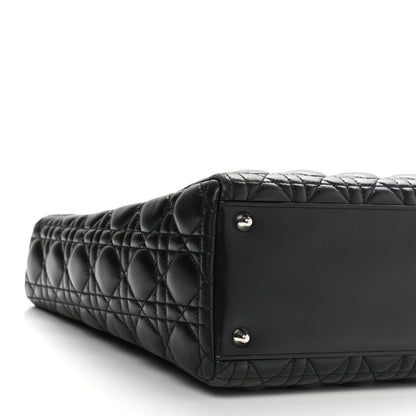 Christian Dior Lambskin Cannage Large Lady Dior Black 9 of 10