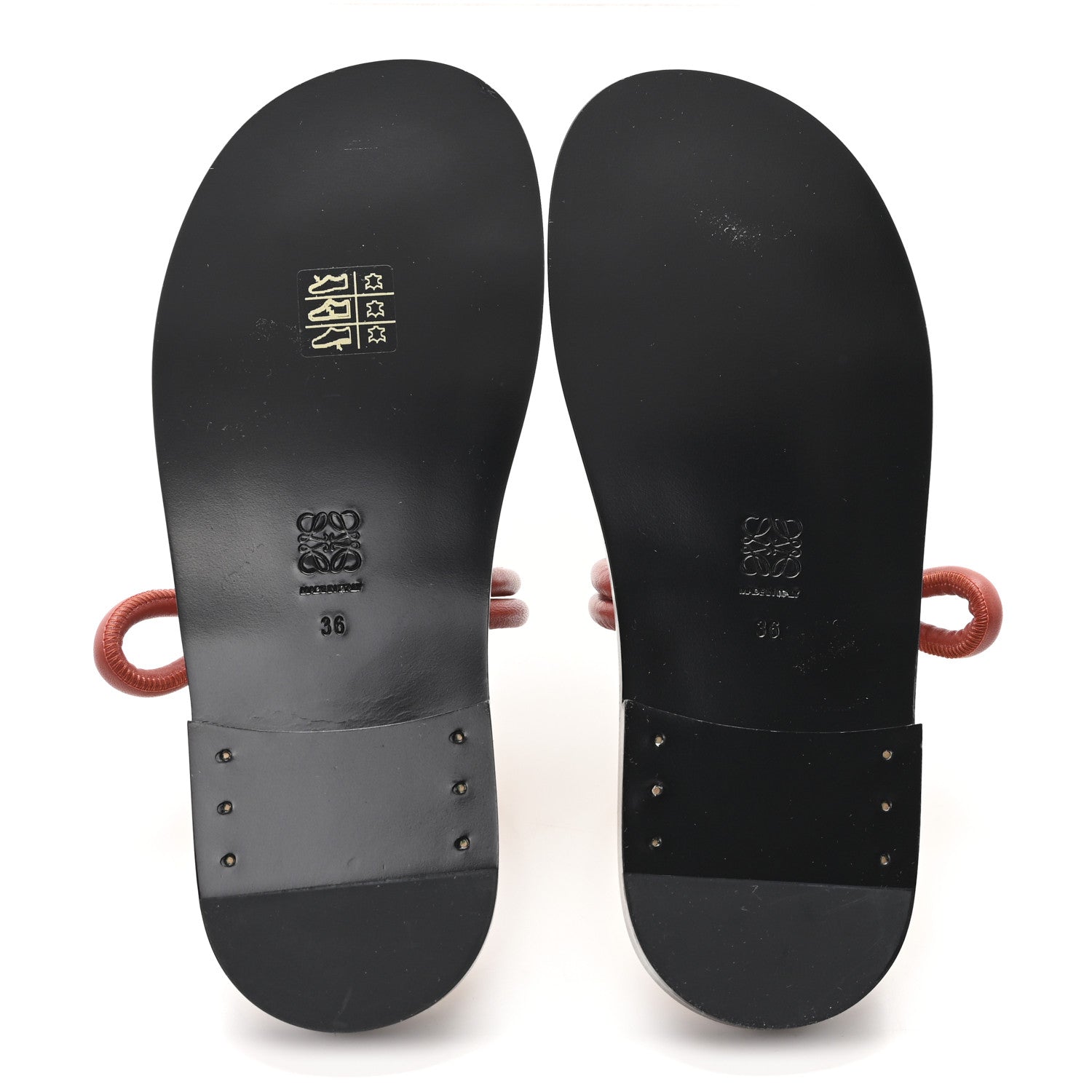 Loewe Calfskin Flamenco Sandals 36 Sand Dark Rust 6 of 8