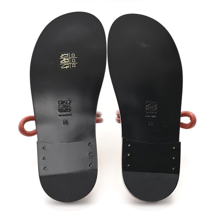 Loewe Calfskin Flamenco Sandals 36 Sand Dark Rust 6 of 8