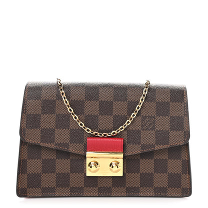 Louis Vuitton Damier Ebene Croisette Chain Wallet Scarlet 1 of 10