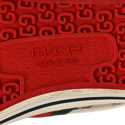 Gucci GG Monogram Web Womens 1977 Tennis High Top Sneakers 37.5 Beige Ebony Mystic White 6 of 7