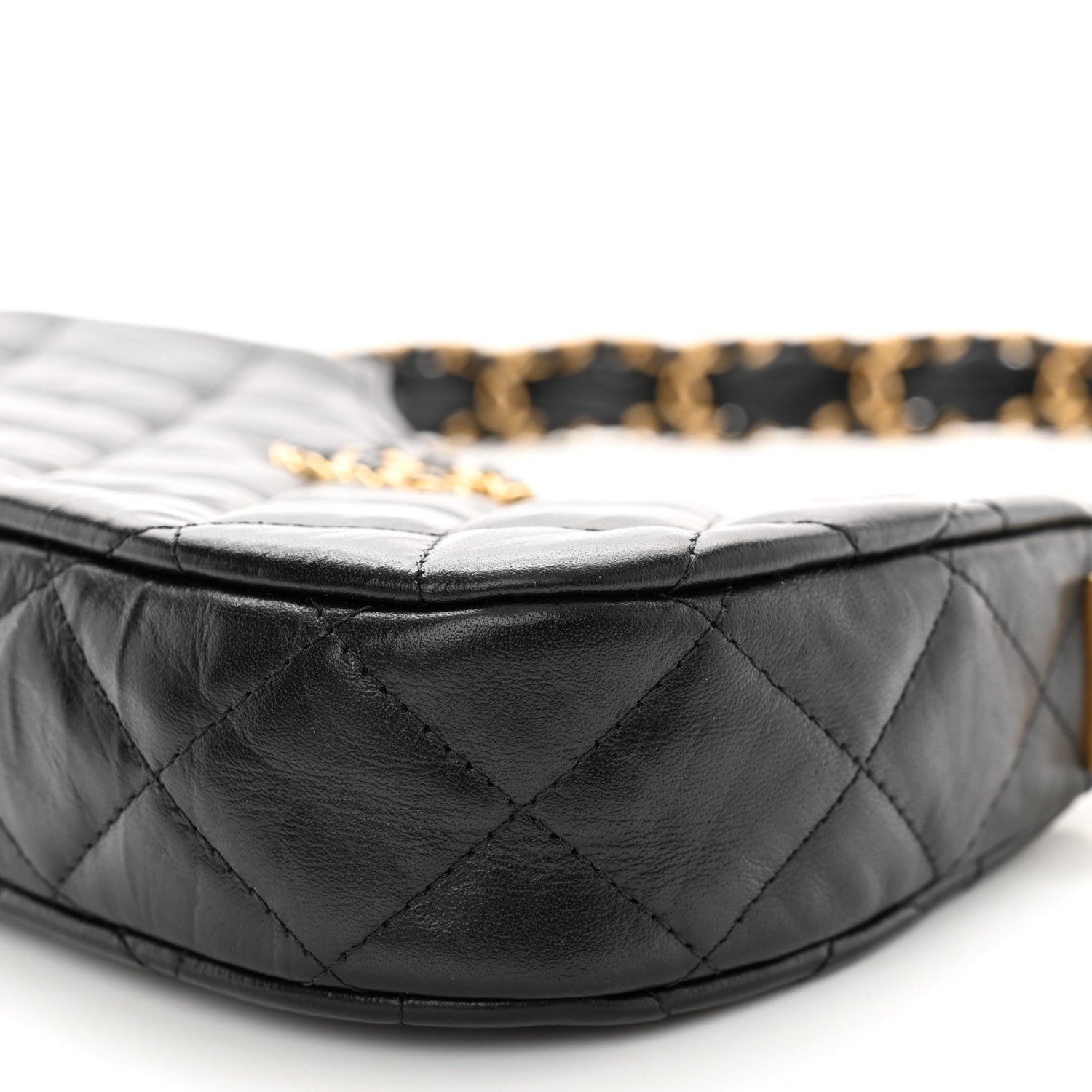 Chanel Crumpled Calfskin Quilted Braided CC Small Hobo Black 10 of 11