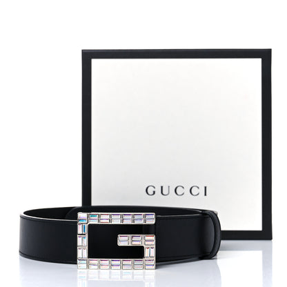Gucci Calfskin Crystal Square G Madelyn Belt 70 28 Black 7 of 7