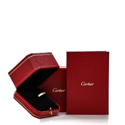 Cartier 18K Pink Gold Diamond 4mm LOVE Wedding Band Ring 56 7.75 5 of 5