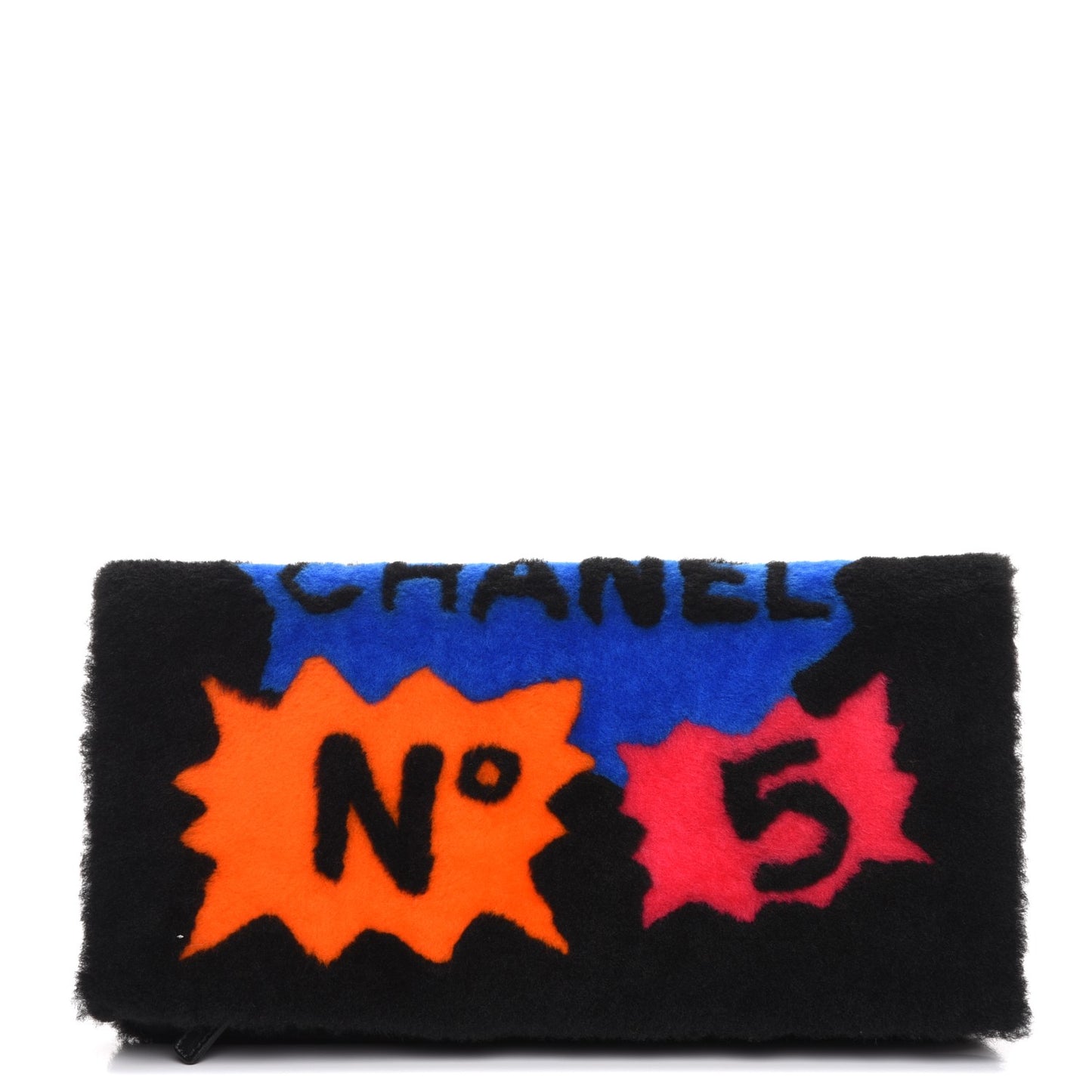 Shearling Lambskin 100% Clutch Black