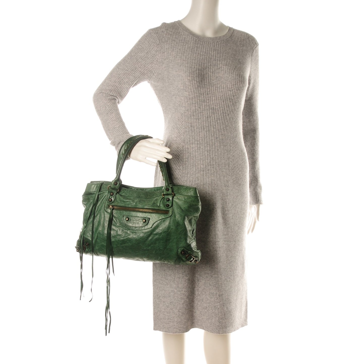 Chevre Classic Hardware Purse Emeraude