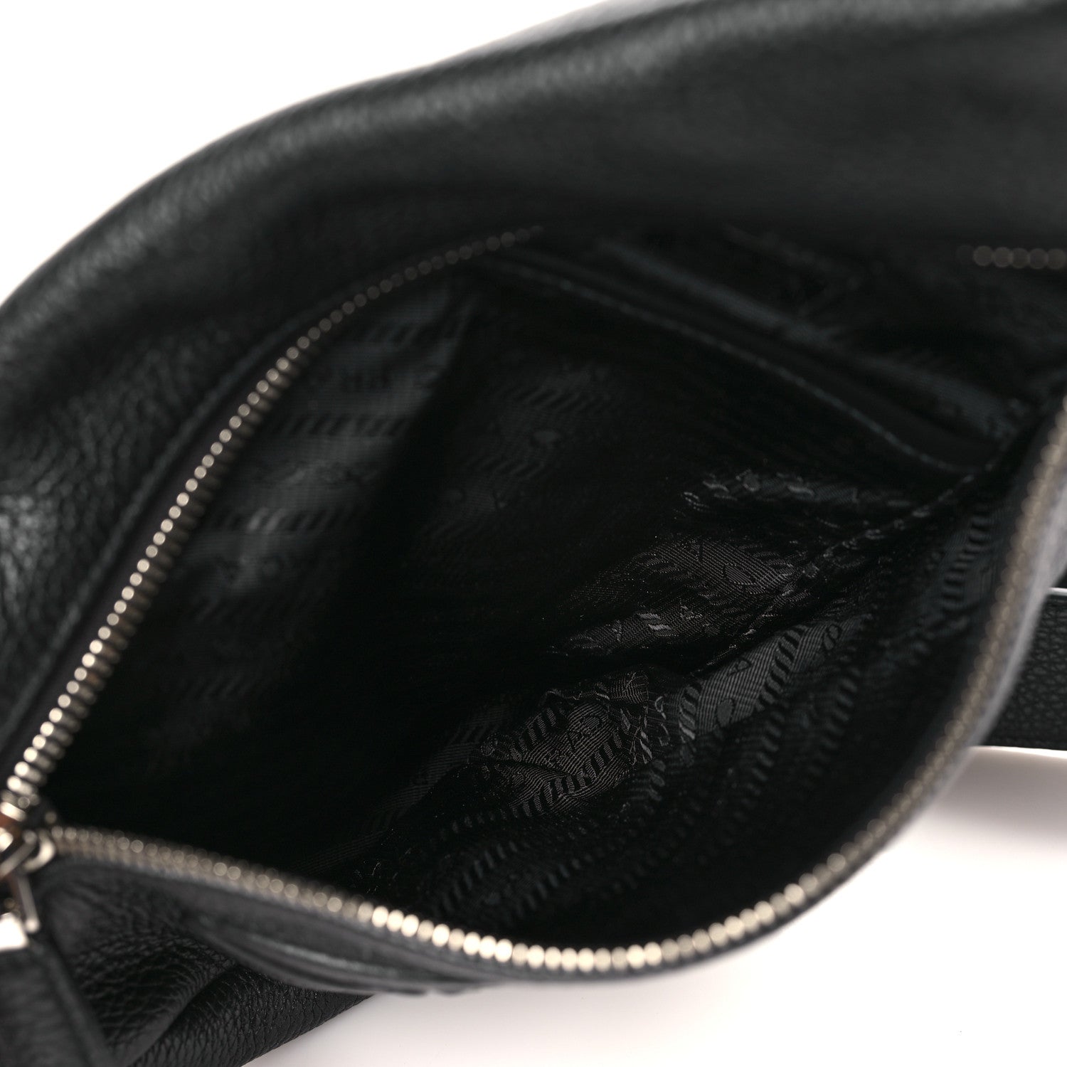 Prada Vitello Daino Logo Embossed Cross Sling Backpack Black 5 of 8