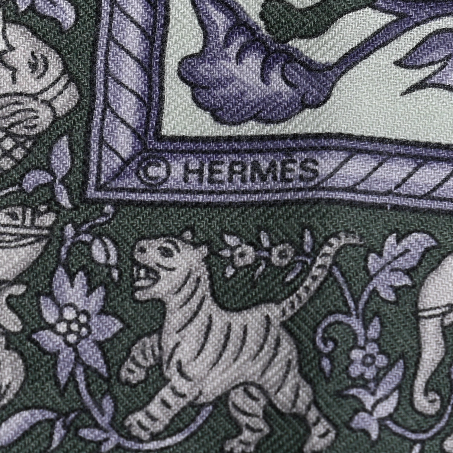 Hermes Cashmere Silk Chasse En Inde Shawl 140 4 of 5