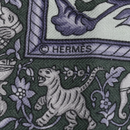 Hermes Cashmere Silk Chasse En Inde Shawl 140 4 of 5