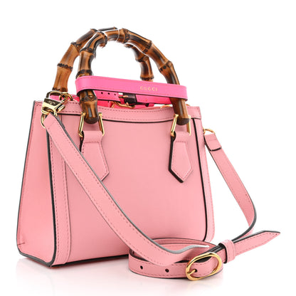Gucci Wonka Grain Calfskin Mini Diana Tote Bag Wild Rose Fuxia Fluo 3 of 9