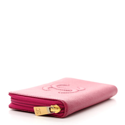 Chanel Caviar Small Timeless Zip Around Wallet Pink 4 of 9