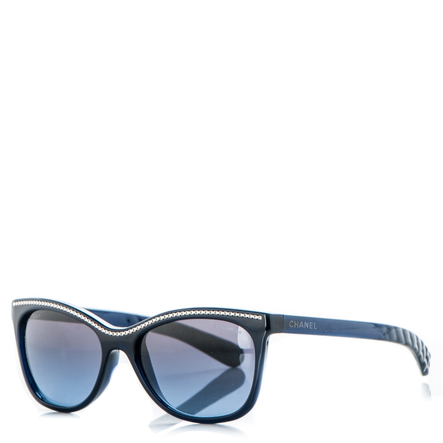 Cat Eye Chain Sunglasses 6041 Navy Blue