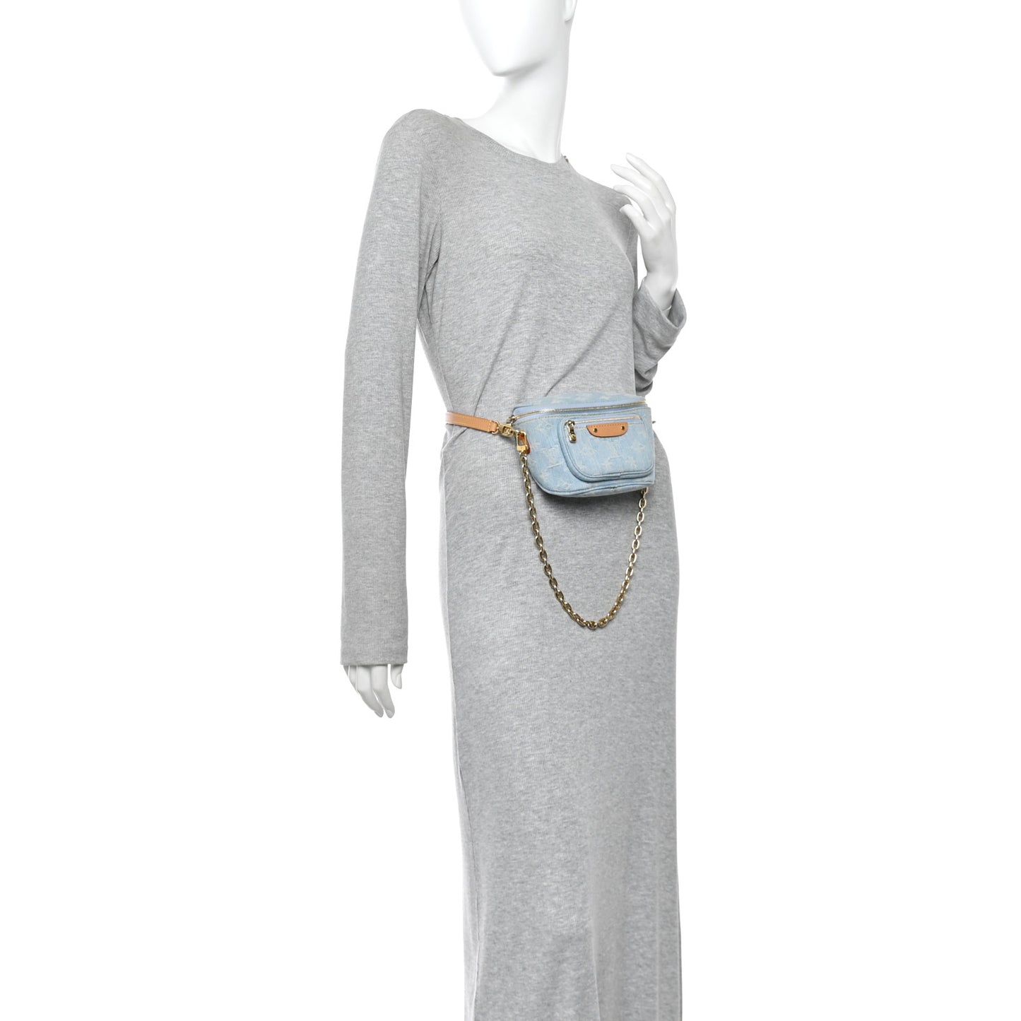Monogram Denim Mini Bumbag Sky Blue