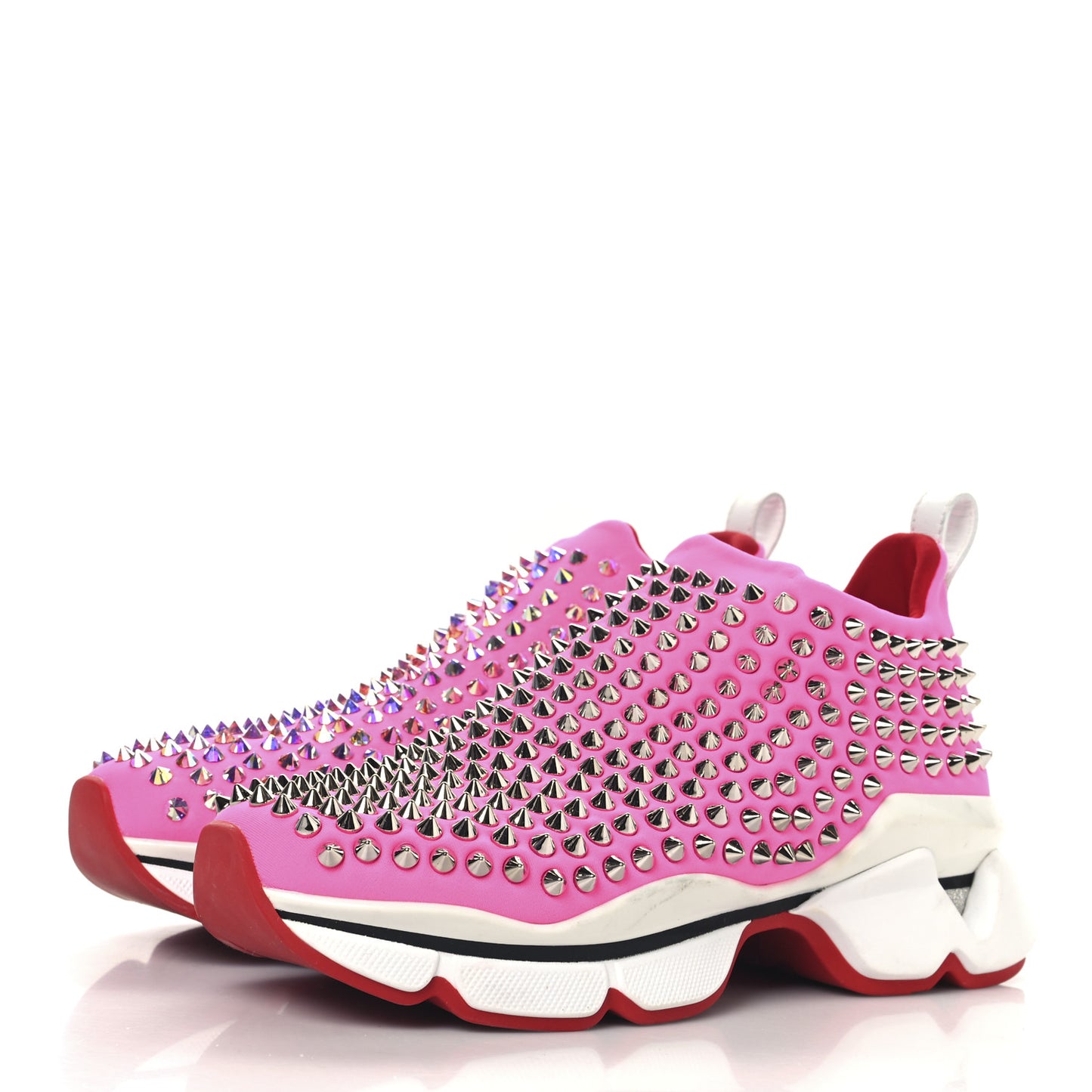 Neoprene Spike Sock Donna Flat Sneakers 35 Rose Fluo
