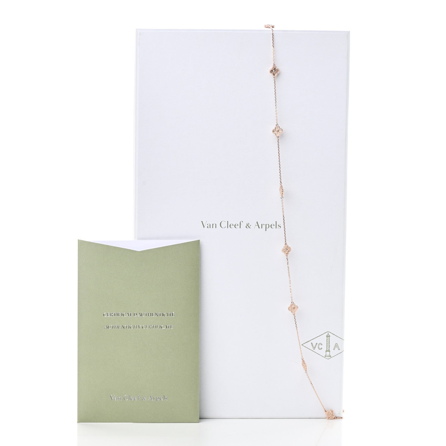 Van Cleef & Arpels 18K Rose Gold 16 Motifs Sweet Alhambra Necklace 7 of 7