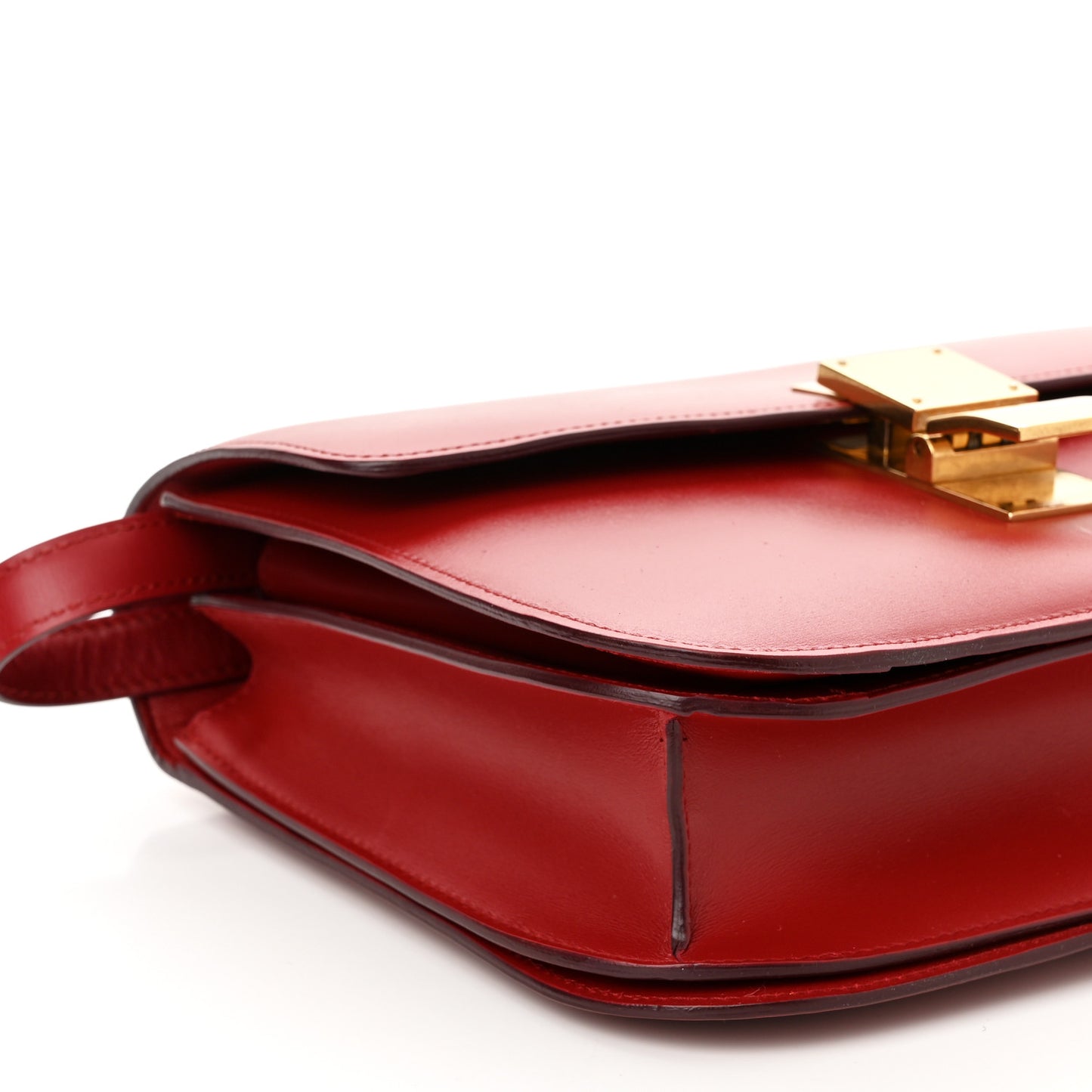 Box Calfskin Medium Classic Box Flap Bag Red