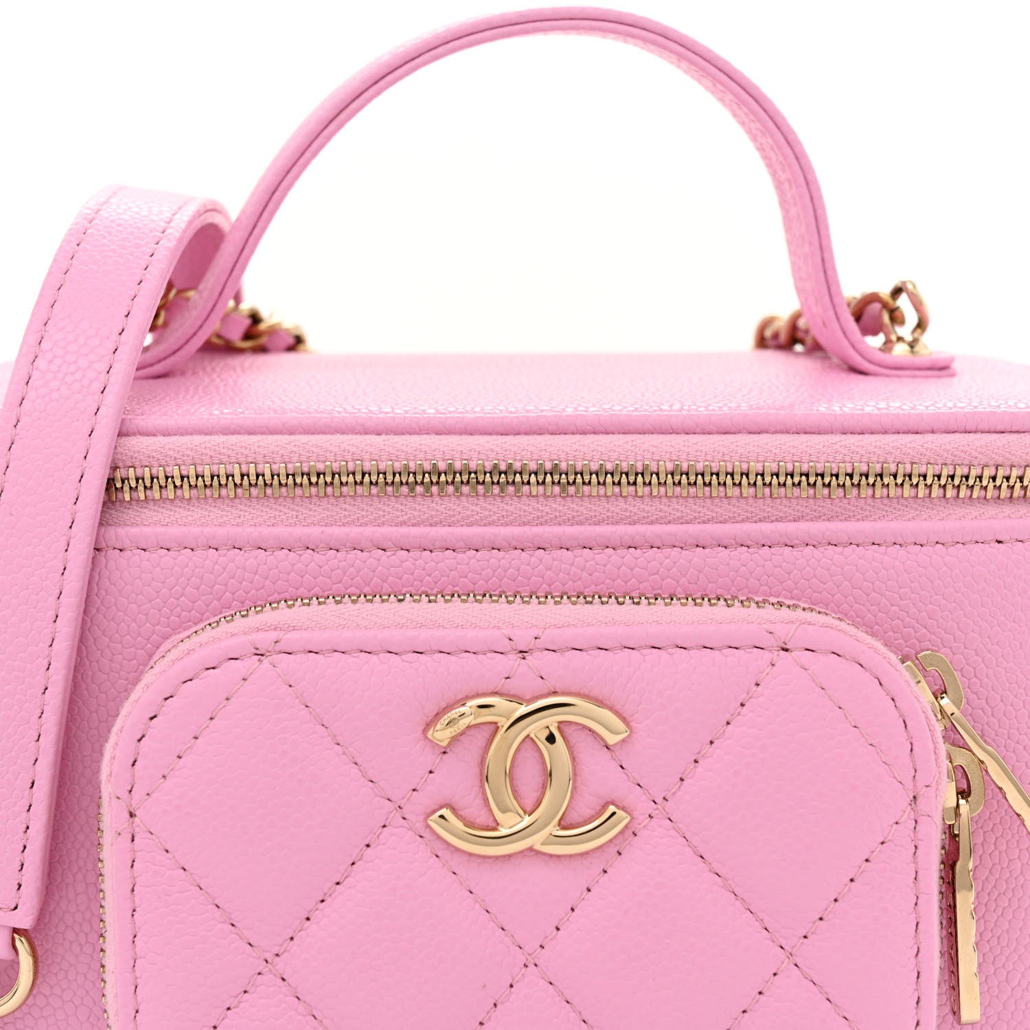 Chanel Caviar Quilted Top Handle Pocket Vanity Case Lilac 8 of 10