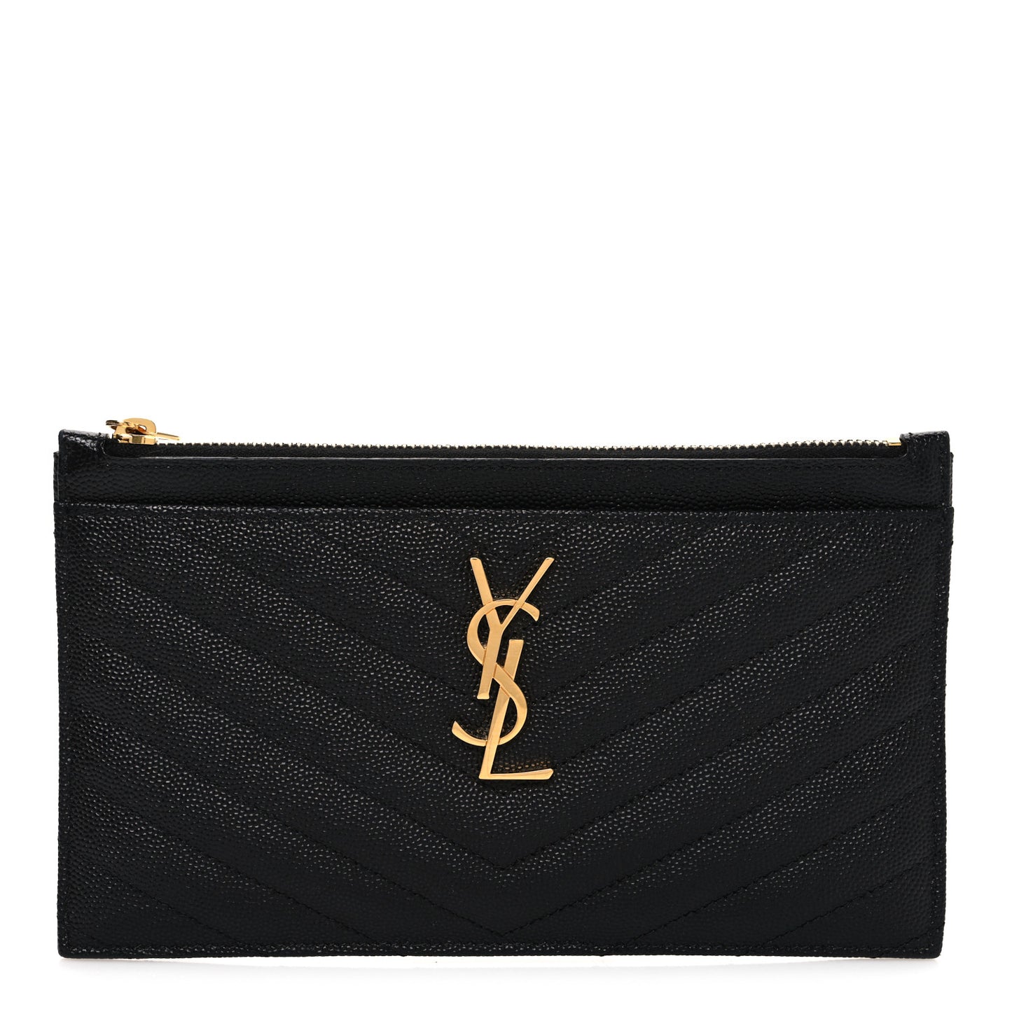Grain De Poudre Chevron Monogram Bill Pouch Black
